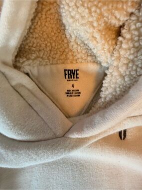 FRYE Cream Off-White Sherpa Hoodie